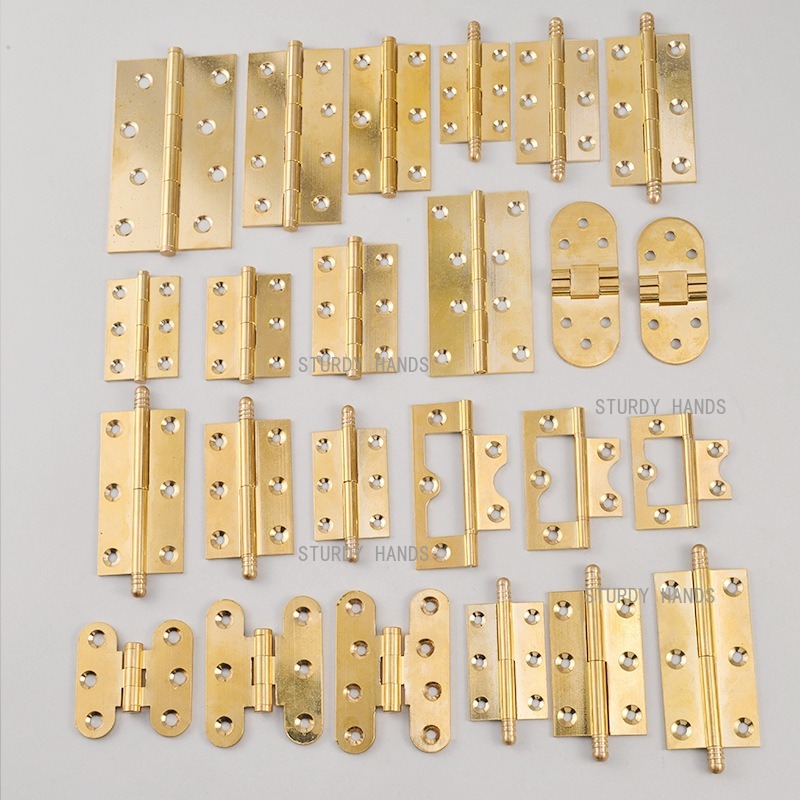 Furniture Hardware Gold - 10 charnières en laiton dorées, charnières