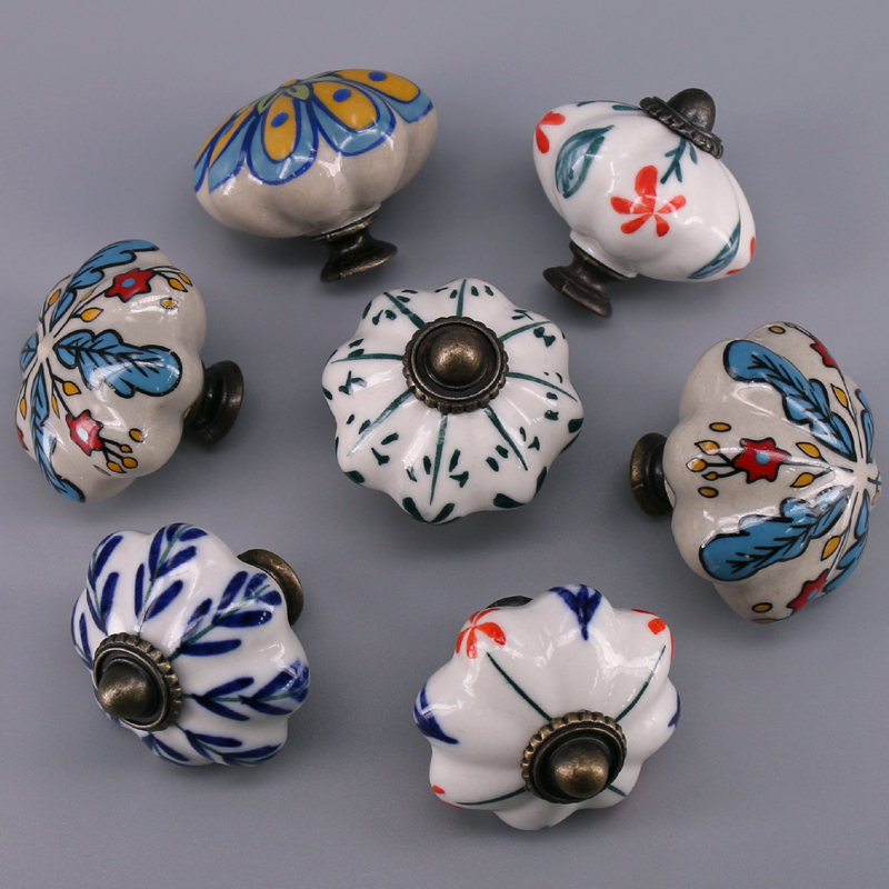 1x fleur feuille en céramique  - Furniture Hardware Drawer Pulls avis et prix