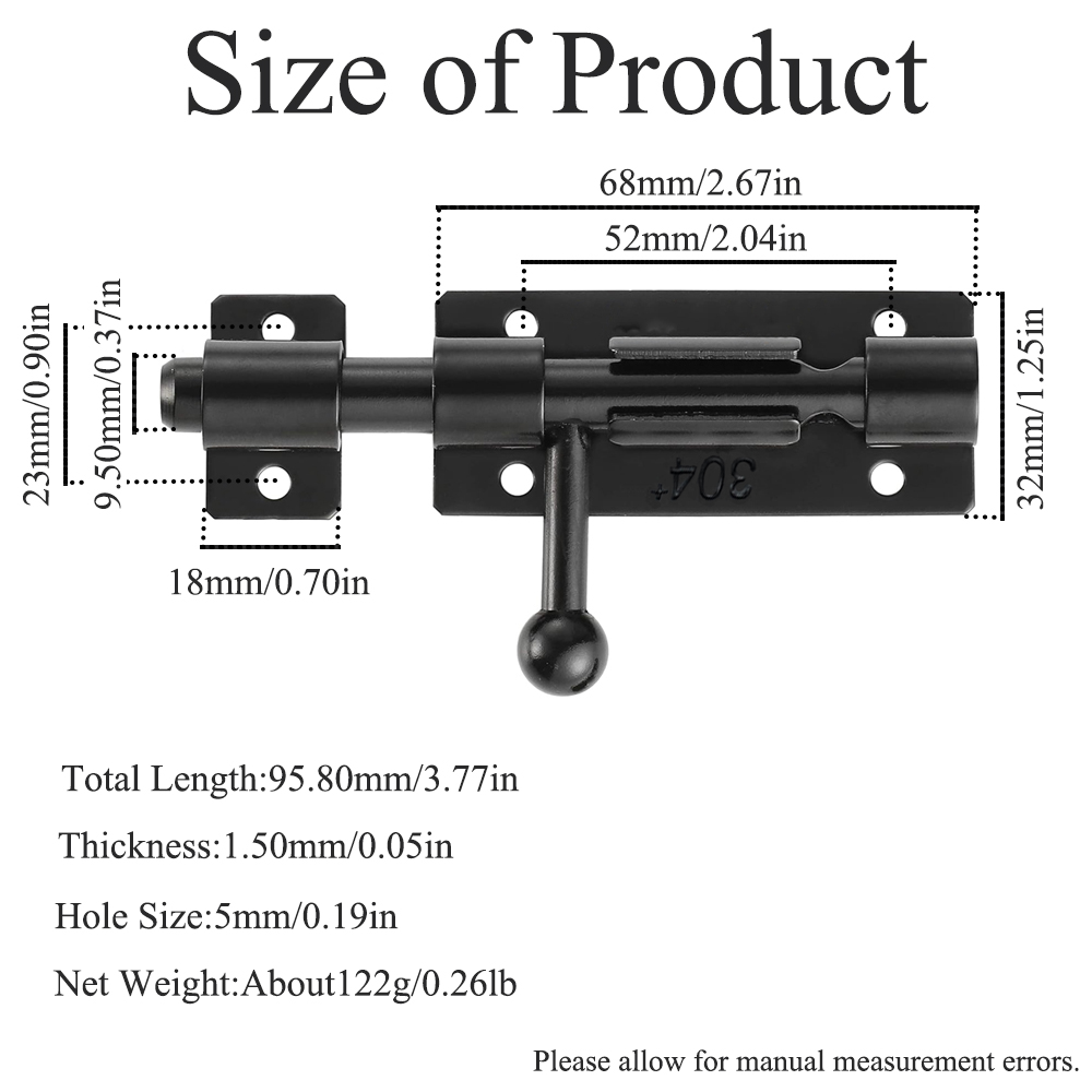 Loquet de porte à boulon de ba - Barrel Bolt Slide avis et prix